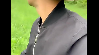 Walking Outdoor with Cum on Face - Cum Walk and Jerk off with Covered Face