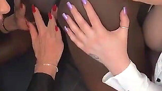 Two White Sluts Rimming A Black Guy