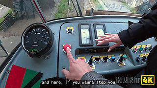 HUNT4K. Showing my natural titties to a random