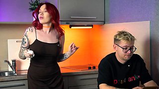 Stepmom's Kitchen Blowjob Ends in Pounding