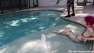 Lady Lazarus Pool Boy Accepts Blowjob Payment