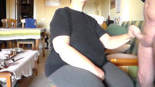 John is giving Jen a big cum facial