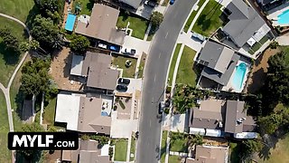 Step-daughter presents her new boyfriend to her bisexual step-mom who wastes no time inspecting his Big Cock