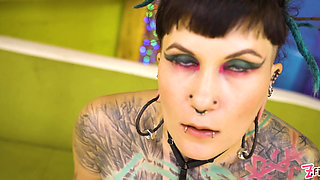 Punk Couple Passion Sloppy Deepthroat Warm Up to Hard Missionary & Spanked Ass Doggy Pound