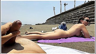 Blowjob On A Public Nudist Beach And Passionate Sex In A Hotel Room With Creampie