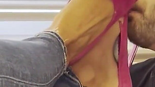 Pink High Heels Foot Worship - Valeria Night side View