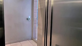 Ebony Sucks A Stranger In The Elevator Then Swallows His Cum On The Stairs