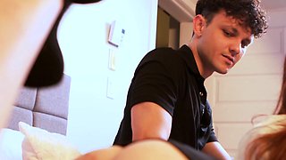 Femboy Bookworm in Glasses Devours Cock on Bed