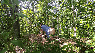 I Lift up My Dress and Show My Butt on the Riverbank