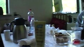 Blonde and brunette lesbian licking voyeured in taxi