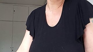 Hot brunette big boobs toying pink pussy