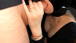 Sloppy POV Blowjob in a Sexy Face Mask - Big Cock Cumshot