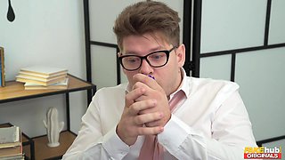 Michael Fly’s Wild Library Threesome with Heat