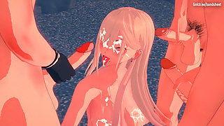 Marin Kitagawa Three Studs at a Beach Hideaway to Get a Sticky Bukkake