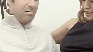 He Calls a South American Slut to Give Him a Blowjob in the Office.