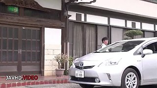 Maya Kawamura fingers her wet Asian slit, gives a blowjob, then rides hot toys