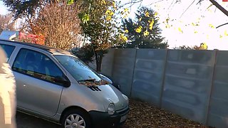 German skinny slut persuaded to cheat on the street