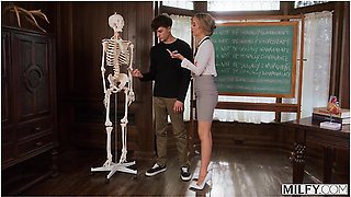 Fit Blonde Teacher Millie Keeps Bad Boy