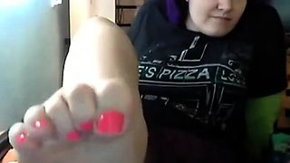 Emo Goth Girl's Foot Fetish Webcam Show