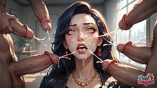 The Naughtiest White-haired Gal with the Best Man Chowder Blast in a Gang-bang - XXX Porn!