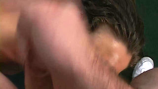 Curly Haired MILF Sucks Cock and Takes Facial