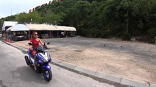 Motobike ride for Thai GF and home sex