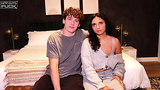 Middle Eastern Teen with Big Tits Sucks Big Cock in Hot Shower