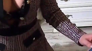 Tight Jumpsuit, Furry Boots & Messy Deepthroat with a Cum-licking Finish