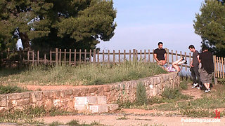 Adorable 18 year old is made to crawl on her knees, suck cock, and get ass pounded