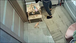 squrting woman in bathroom