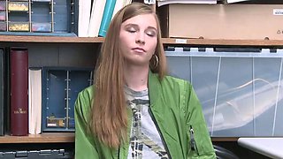 Cute teenager chick caught stealing gets punished by a
