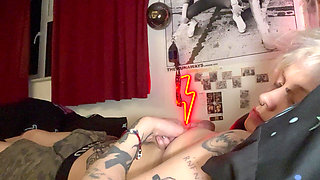 Glitterqueen1999 Edging Nipple Play Nipple Twisting Cumming Goth Tattoos Piercings