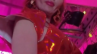 Mistress Eva Latex Fetish Domina Femdom Goddess Gold Boots Big Ass BDSM Solo