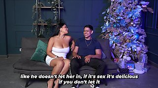 hot big ass latina girl rides her boyfriend's cock and moans in lustful abandon
