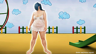 Miss Squid Exercises in White Lingerie