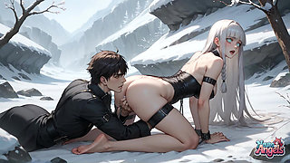 Frozen Milk Flood Schoolgirl's Snowy Squirting Orgasm