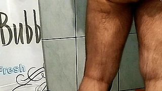 Big Dick Gay cums while showering