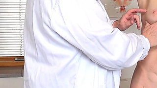 Anal Temperature Measurement of Hot Granny Lotty Blue