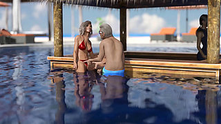 Tacos Cuck Watches His Wife Giving Pussy to an Old Chap and Deepthroating His Cock by the Pool - Episode 90