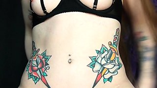 Small titted babe toys her pussy on webcam