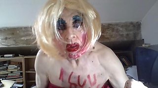 Sissy Slut Sarah Millward Humiliates Crossdresser Femboy Whore by Smoking, Body Writing, Fingering Her