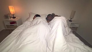 Step Mom and Step Son Share a Bed in a Hotel: Creampie and Real Sex