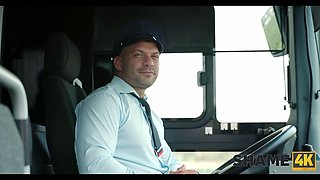 Shame4k. blond principal with perfect hooters displays her tricks