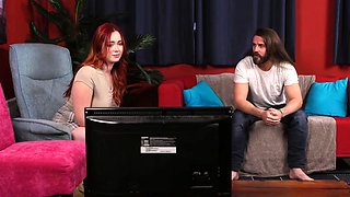 Sexy CFNM sluts sucking and wanking dick