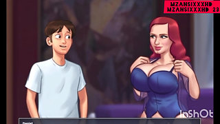 Redhead gets fucked by monster cock and can't get enough! (Summertime Saga Gameplay)