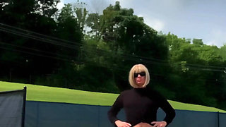 Sissy Street Walk, Hiking Trail in Panties, Slutty Workout Shorts in Public