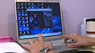 Dark haired cutie needs to suck a dick before getting pounded