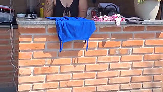 At My Friend's House, Tidying up the Pool Area, Chatting Dirty and Showing off