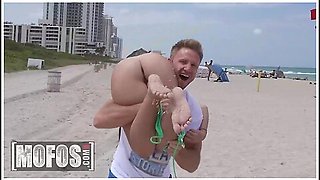 Ria Rox And Cleo Vixen Get Nude While Playing Beach Volley, Then Share A Pair Of Dicks