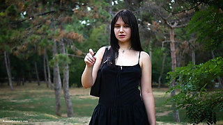 Smoking 120mm Cigarette Outdoors